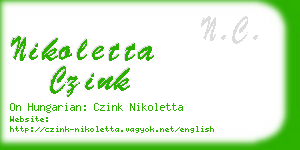 nikoletta czink business card